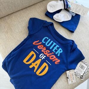Cuter Version Of Dad Baby Bodysuit Set Son Boy Graphic Novelty Jumper NEW